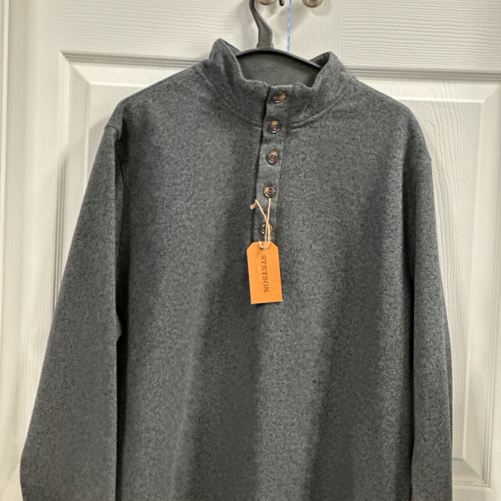 Stetson Charcoal Button-Up Sweater
